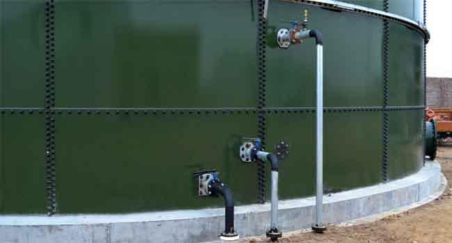 Tangki penyimpanan air limbah kaca enamel baja / Tangki air 100 000 galon 0