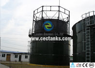 Tangki air tahan air baja cair kaca untuk pabrik biogas / pabrik pengolahan air limbah