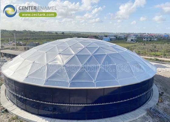 Atap kubah aluminium tahan korosi tinggi Instalasi lapangan cepat untuk tangki penyimpanan besar kering