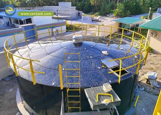 Tangki penyimpanan biogas baja bertengger dengan atap kaca-dilemparkan ke baja: Solusi ideal untuk sistem pencernaan anaerobik