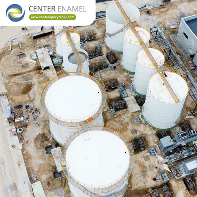 Tangki penyimpanan biogas baja berlapis epoksi yang aman yang menyediakan pengendalian aman untuk biogas yang dikumpulkan