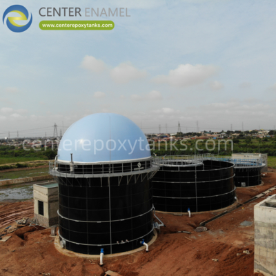 Atap Membran Ganda untuk Tangki Fermentasi: Mengumpulkan gas dari fermentasi organik.