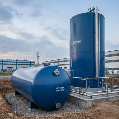 Tank Baja Lapisan Kaca Di Atas Tanah Atau Di Bawah Tanah Solusi Penyimpanan Berkelanjutan yang Tidak Menembus Gas untuk Aplikasi Industri