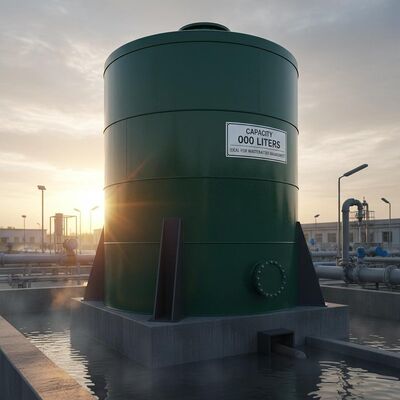Kaca Tahan Cuaca Ditemukan di Tangki Baja Kapasitas 000 Liter Hijau Gelap Warna Badan Tangki Disesuaikan Ideal untuk Pengelolaan Air Limbah