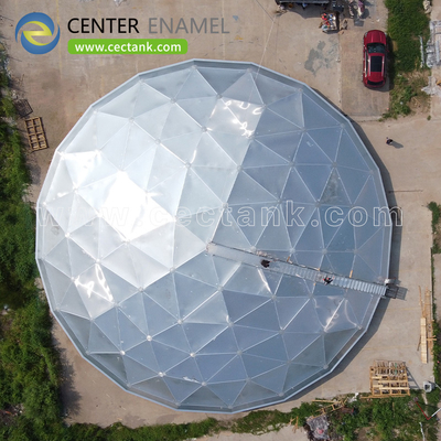 Struktur yang Mendukung Sendiri Tangki Penyimpanan Atap Dome Aluminium