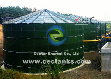Tangki baja tempe kaca hijau gelap untuk Biogas Digester, CSTR, AF Dengan Biogas Holder Storage Sistem Membran Ganda