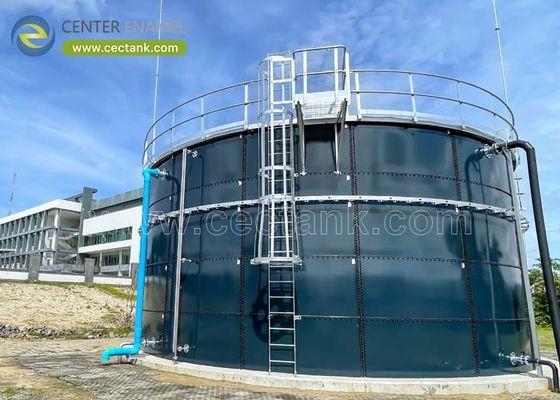 Tangki Penyimpanan Air Minum Baja Baut dengan Atap Dek Palung Paduan Aluminium