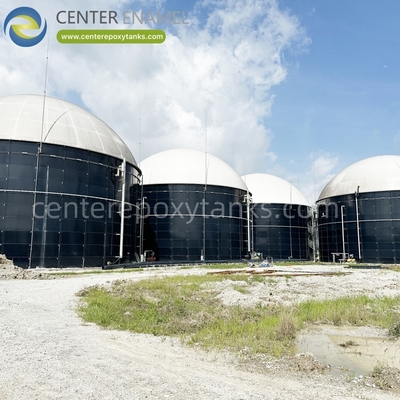 Atap Membran Ganda untuk Pembangkit Pengolahan Air Limbah: Berisi biogas dari pencernaan lumpur.
