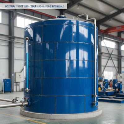 Kaca Tahan UV Menyatu Dengan Tangki Baja RAL5013 Cobalt Blue Gas Liquid Kedap Air Cocok Untuk Kebutuhan Penyimpanan Industri