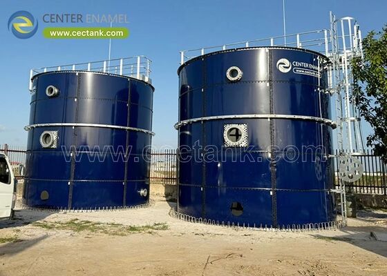 Tangki penyimpanan cairan baja cair kaca Silos Biogas Container Acid And Alkalinity Proof