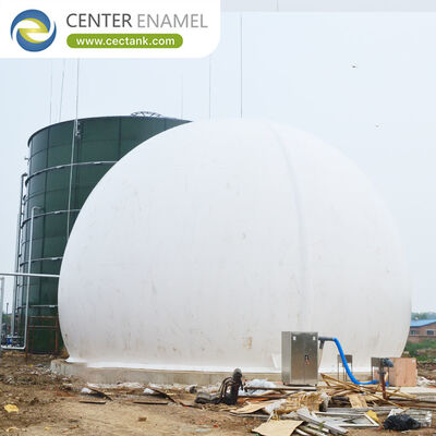 Tangki penyimpanan biogas baja berotted dengan pemegang gas membran ganda