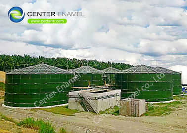Tangki baja berlapis kaca 3000 galon dengan atap membran ganda untuk penyimpanan biogas