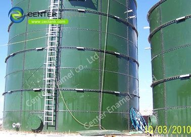 Green Glass Fused Steel Tanks Dengan Aluminium Alloy Trough Deck Atap Dan Lantai Untuk Pabrik Pengolahan Air Limbah