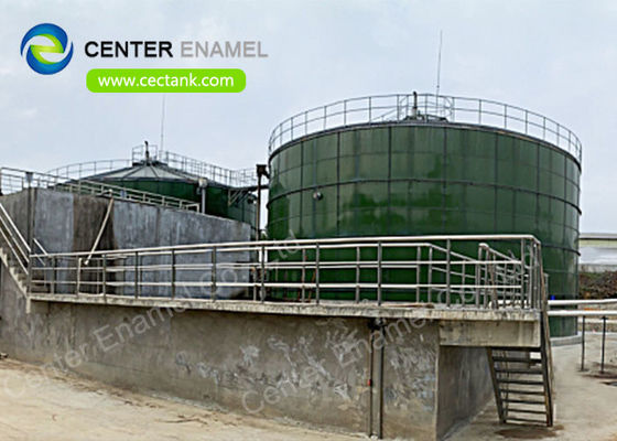 Tangki penyimpanan biogas baja berlapis kaca dengan atap membran ganda