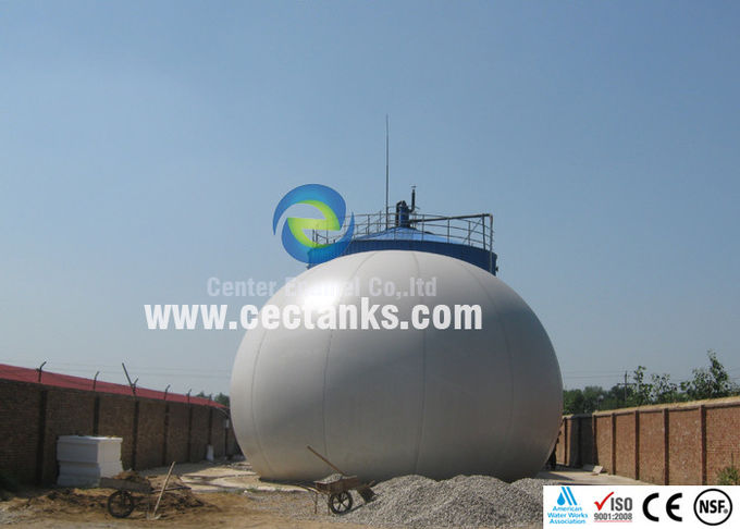 Tangki penyimpanan biogas kaca yang dilelehkan ke baja dengan ketahanan korosi yang superior ISO 9001:2008 0