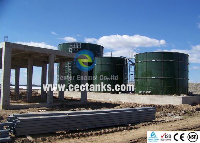 Tangki air tahan air baja cair kaca untuk pabrik biogas / pabrik pengolahan air limbah 0