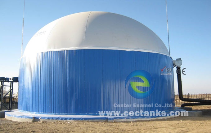 Enamel Biogas Septic Tank / Storage Tank Dengan Atap Membran Ganda 6.0Mohs 2