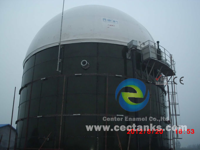 Enamel Biogas Septic Tank / Storage Tank Dengan Atap Membran Ganda 6.0Mohs 1