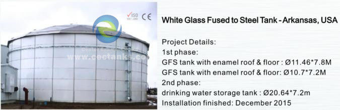Tangki Penyimpanan Air Bolted Glass Fused Steel Solusi Penyimpanan Cairan untuk 600 K Gallons 0